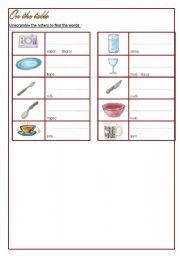 English worksheet: Now revise whats on the table. 