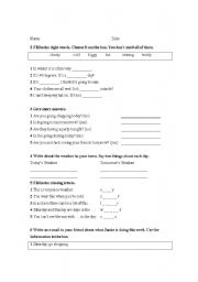 English worksheet: future and weather