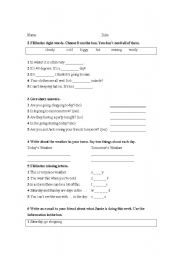 English Worksheet: future and weather