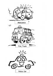 English Worksheet: Emergency Vehicels