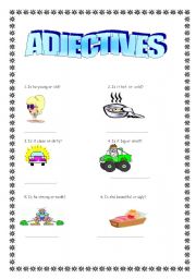 English worksheet: adjectves