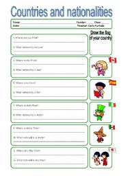English Worksheet: Countries and nationalities_practise