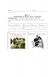 English Worksheet: vocabulary and short story plot structure quiz for Lamb to the Slaughter