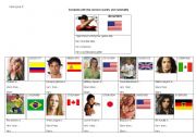 English Worksheet: What is their nationality?