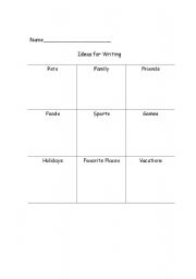 English worksheet: Ideas for Writing