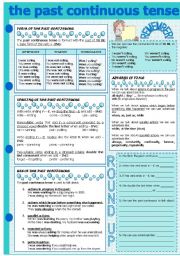 English Worksheet: THE PAST CONTINUOUS TENSE