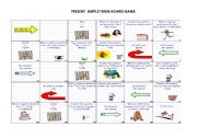 English Worksheet: Present simple board game