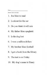 English worksheet: End Marks