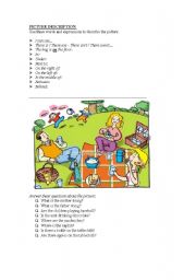 English Worksheet: Picture description