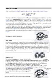 English Worksheet: Gears 2