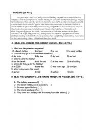 English Worksheet: reading 