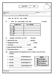 English Worksheet: present perfect since - for