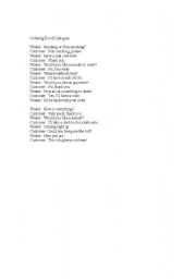 English Worksheet: Restaurant dialogue