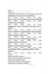 English Worksheet: rubric