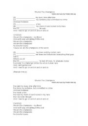English Worksheet: We are the champions (Pres. Perfect)