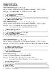 English Worksheet: Reported speech