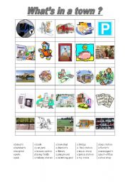 English Worksheet: Whats in a town?