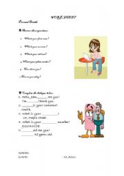 English Worksheet: Personal Details