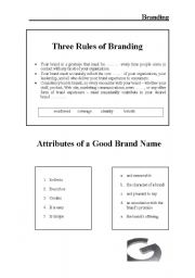 English worksheet: 3 RULES 4 BRANDING