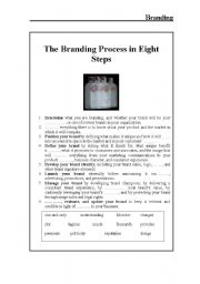 English Worksheet: BRANDING PROCESS IN 8 STEPS