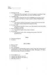 English worksheet: current event format