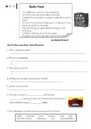 English Worksheet: The radio poem