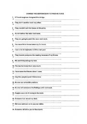 English Worksheet: Exercise of Passive Voice