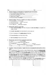 English worksheet: present tenses worksheet