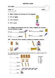 English Worksheet: the objects of the classroom