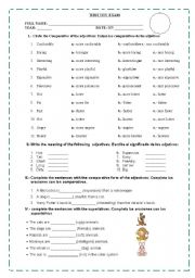 English Worksheet: THE COMPARATIVE AND SUPERLATIVES