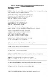 English Worksheet: Wonderful Tonight - Eric Clapton