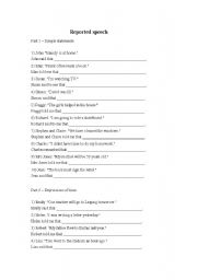 English Worksheet: Reported speech & Reported questions