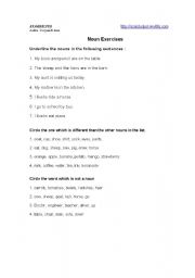 English worksheet: Noun exercises