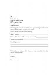 English worksheet: New school certificate