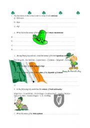 English worksheet: Quiz about Ireland