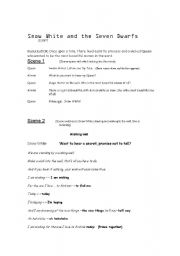 English Worksheet: Snow White and the Seven Dwarfs play script