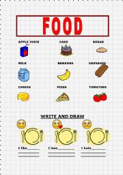 English Worksheet: FOOD