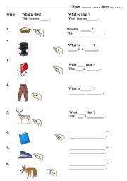 English Worksheet: This/That