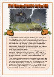 English Worksheet: The Haunted House on the Hill