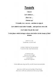 English Worksheet: Toasts
