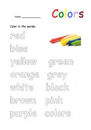 color in the color words