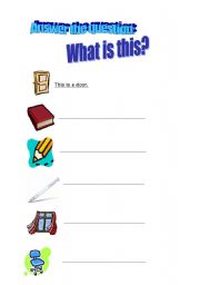 English worksheet: Classroom