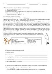 English Worksheet: Capoeira and the passive voice
