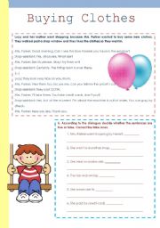 English Worksheet: Reading Comprehension