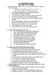 English worksheet: GRAMMAR EXERCISES 