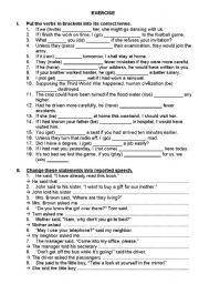 English Worksheet: GRAMMAR EXERICISES