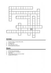 English worksheet: CrossWord