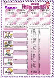 English Worksheet: FORMING ADJECTIVES BY USING SUFFIXES