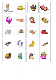 English Worksheet: food - memo