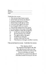 English Worksheet: Nouns